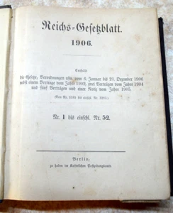Reichsgesetzblatt 1906 - Nr. 1 bis einschl. Nr. 52 - Berlin - Bild 1 von 3