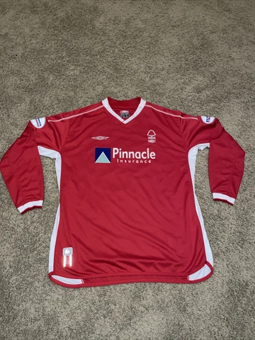 VTG UMBRO Nottingham Forest Long Sleeve Football Jersey Pinnacle Jeffery Mens XL Cover