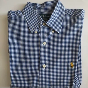 Camisa informal de ajuste clásico Ralph Lauren, manga larga, azul y blanca, mediana, algodón - Imagen 1 de 6