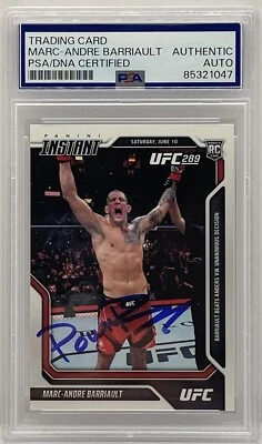 Marc- Andre Barriault Signed 2023 Panini Instant UFC Rookie Card PSA/DNA Slabbed - Image 1 of 2