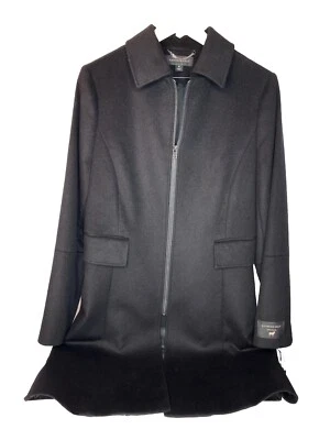 Katherine Kelly 100% Black Pure Wool Maxi Coat Women’s Size 8 NWT Retails $499 - Image 1 of 4