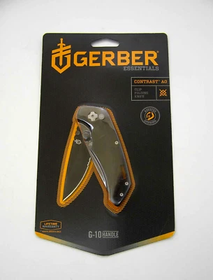 New Gerber Essentials Contrast Pocket Knife Assisted Open w/ G-10 Handle & Clip - Image 1 of 4