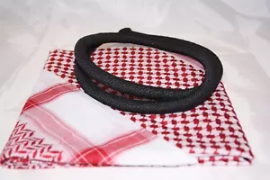  White Arafat arab scarf shawl Keffiyeh Kafiya shemagh  palestine +Igal Agal set - Picture 1 of 14