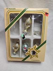 Vintage Rauch Set di 4 Mini Vetro Mercurio Tripla Rientro Ornamenti Natalizi - Foto 1 di 7