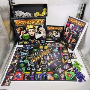 2020 HASBRO WALT DISNEY VILLAINS MONOPOLY BOARD GAME-100% COMPLETE-CIB - Picture 1 of 24