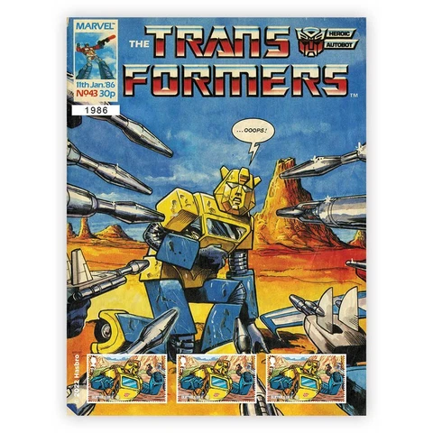 Royal Mail - Transformers Bumblebee - Fan Sheet of 3 stamps - MNH Cover