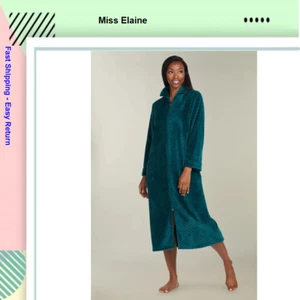 Miss Elaine Women's Fleece super comfy Long Robe | X-Large | Emerald - Picture 1 of 4
