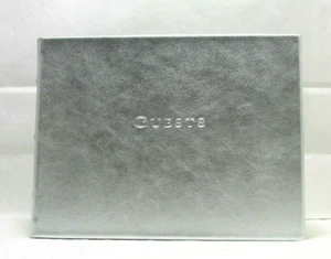 Guest Book Leather Bound Hardcover Wedding Business Social Events Silver - Picture 1 of 4