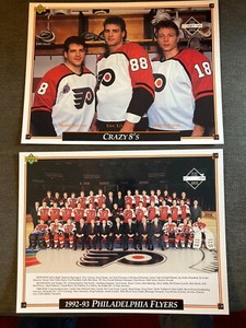 1992-93 Upper Deck Philadelphia Flyers Line-up Cards - Crazy 8s - Lindros Rookie