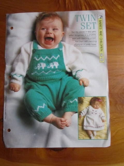 KNITTING PATTERN TWIN SET BABIES AND CHILDREN  GREAT **** MUST SEE - Image 1 of 1