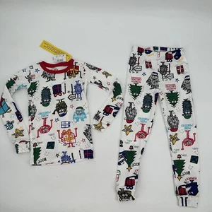 Childrens Place Pajamas 5T White Monster Christmas Snug Fit Cotton Unisex NEW - Picture 1 of 9