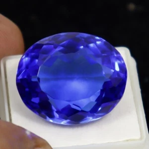 GIE Certified 38.80 ct  Natural Rare Lustrous Blue Tanzanite Cut Loose Gemstone - Picture 1 of 8