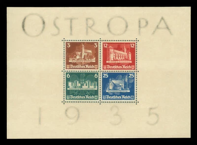 GERMANY 1935 OSTROPA  Königsberg Int. Exhib. BLOCK  Sc# B68 (Mi BL3) mint MNH VF - Image 1 of 2
