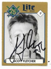 SCOTT FLETCHER 1994 25TH ANNIVERSARY MILLER BREWING AUTOGRAPHED SIGNED BREWERS