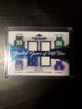 2020 Leaf In The Game Used Greatest Games Of All Time Larry Bird Jersey #14/35