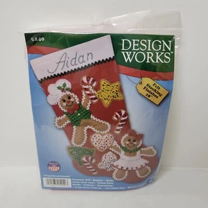 New Gingerbread Friends Stocking Felt Applique Kit 18" Long DW5240 - Picture 1 of 2