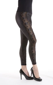 Lace Reptile Leggings Black Large 42-48inch Hip by Silky - Picture 1 of 5
