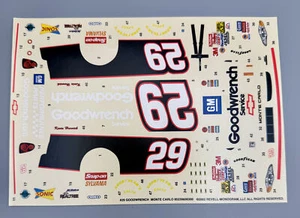 NASCAR 1:24 CAR MODEL DECALS SHEET KEVIN HARVICK #29 GOODWRENCH CHEVROLET #D30 - Picture 1 of 3