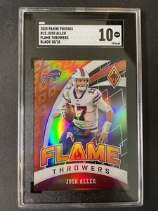 2020 Panini Phoenix Josh Allen Flame Throwers Black #/10 Graded SGC 10 Pop 1/1