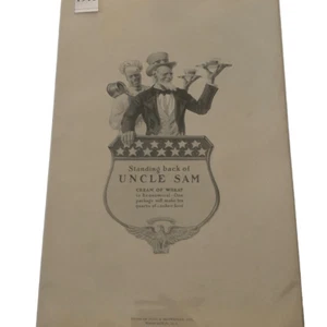 Vintage 1918 Uncle Sam Cream Of Wheat Ad Advertisement - Picture 1 of 2