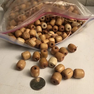 Lot Of Vintage Wood Macramé Beads Crafting 1970s 70s Rope Plant Hanger Craft - Picture 1 of 5