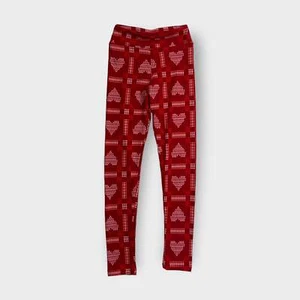 LuLaRoe Tween Leggings Red Hearts Size 00-0 Buttery Soft NEW - Picture 1 of 6