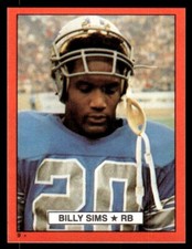1981 TOPPS RED BORDER STICKERS BILLY SIMS 3 DETROIT LIONS #9