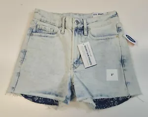 OLD NAVY Women's Acid Wash Jean Shorts Size 2 High Waisted O.G. Straight NWT - Picture 1 of 2