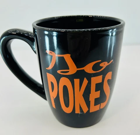 GO POKES Oklahoma State Cowboys Black Coffee Mug Royal Norfolk Cover