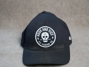 Hook And Vice Fly Fishing Strap Back Patch Trucker Cap Hat Bait Skull Adjustable - Picture 1 of 12