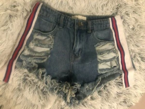 Pantalones Cortos Para Mujer Hot & Delicious Patriotic Sides Botín Denim Desgastado S - Imagen 1 de 5