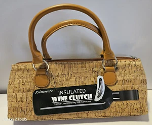 Primeware Wine Thermal Insulated Clutch Made of Sparkly Cork with Corkscrew - Picture 1 of 16