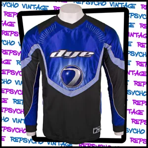 Vintage 90s DYE C5 PAINTBALL Competition Jersey Blue/Black Size Small 224 Y - Bild 1 von 3