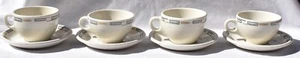 Syracuse China - DEVILLE - GREEK KEY & WHEAT - (4) CUPS & SAUCERS - Picture 1 of 9