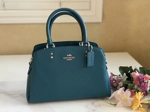 Coach Lillie Mini borsa a tracolla in pelle turchese intenso nuova con etichetta $398 - Foto 1 di 5