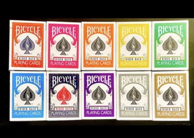 Barajas de cartas de juego de bicicleta colección de color trasero de jinete 10 barajas selladas Foto 1 de 2