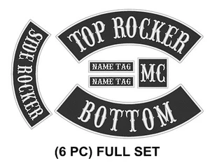 Custom Embroidered Patch - 12" Rocker Biker Motorcycle Sew on Patch (6 PC) - Picture 1 of 14