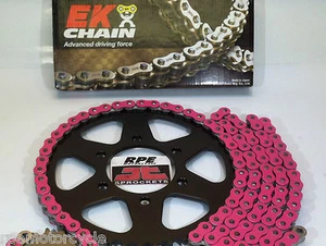 Suzuki GSXR600 2004-05 Pink EK X-Ring Chain & Sprockets Kit OEM or Quick Accel - Foto 1 di 11