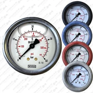 Hydraulik Manometer WIKA ø63 mm Glycerin Edelstahl, Anschluss unten - Bild 1 von 35