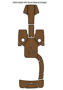 2014 Cobalt 242 Swim Platform Cockpit Pad Boat EVA Foam Faux Teak Deck Floor Mat - Picture 1 of 17