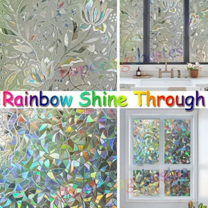 Laser Rainbow Frosted Window Film Bubble Free Self Adhesive`Etched Privacy Glass - Picture 1 of 33