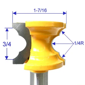 1 pc 1/2 SH Triple Bullnose Provincial Trim Edge Molding Router Bit sct-888 - Picture 1 of 12