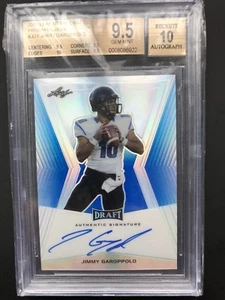 2014 Leaf Metal Draft Prismatic Blue Jimmy Garoppolo Rookie Auto /50 BGS 9.5/10 - Picture 1 of 2