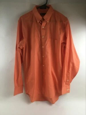 Chaps Shirt Men's Size 15-15.5 34/35 Orange Pocket Classic Twill Button Up - Image 1 of 4