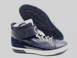 Men's SALVATORE FERRAGAMO 'Night' Navy Blue Leather Sneaker Size US 8 - D - Picture 1 of 6