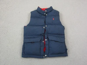 Polo Ralph Lauren Jacket Kids Size 7 Blue Red Vest Down Puffer Reversible Youth - Picture 1 of 12