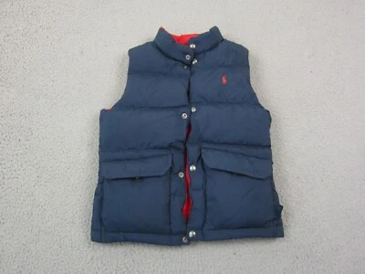 Chaqueta Polo Ralph Lauren Niños Talla 7 Azul Rojo Chaleco Abajo Puffer Reversible Juvenil Foto 1 de 4