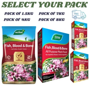 Westland Fish Blood & Bone Plant Food All Purpose Fertiliser for Strong Growth - Picture 1 of 39