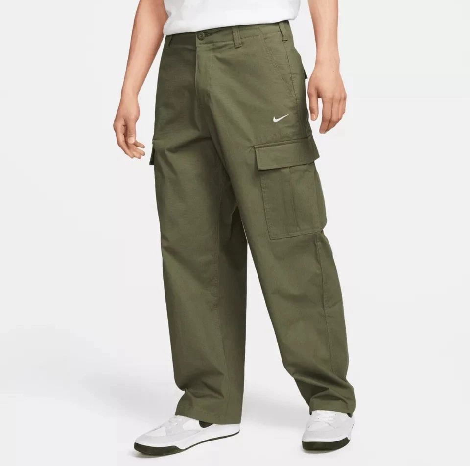 M 28 Nike SB Kearny Skate Cargo Ripstop Pants Olive Green FQ0495-222 Men
