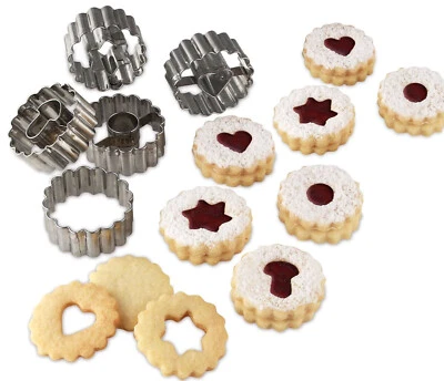 LINZER Plätzchen Ausstecher 5-teiliges SET Pilz Herz Stern Kreis Rund Dr. Oetker - Bild 1 von 4